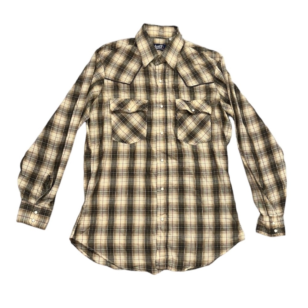 Vintage Levi’s Western Pearl Snap Button Up Plaid Shirt